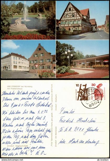 Ansichtskarte Zirndorf Mehrbildkarte Ortsansichten und Preßleinshaus 1977