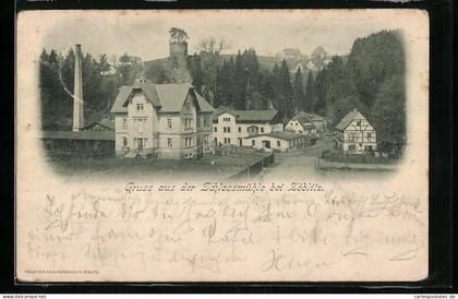 AK Zöblitz, Schlossmühle mit Umgebung