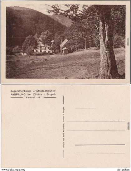 Zöblitz Jugendherberge "Hüttstadtmühle" Erzgebirge Ansichtskarte 1928