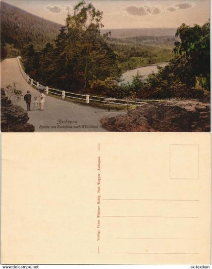 Ansichtskarte Wilischthal-Zschopau Partie von Zschopau - Familie 1909