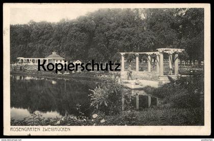 ALTE POSTKARTE ZWEIBRÜCKEN ROSENGARTEN DEUX-PONTS Garten garden Park Rose Rosen Roses Botany cpa postcard Ansichtskarte