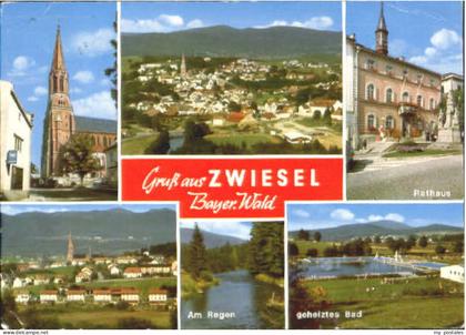 Zwiesel Niederbayern Zwiesel Rathaus Schwimmbad x 1975