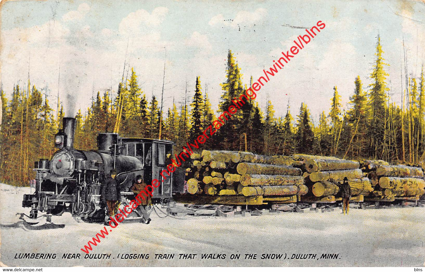 Duluth - lumberin near Duluth - logging train that walks on the snow - Minnesota - United States