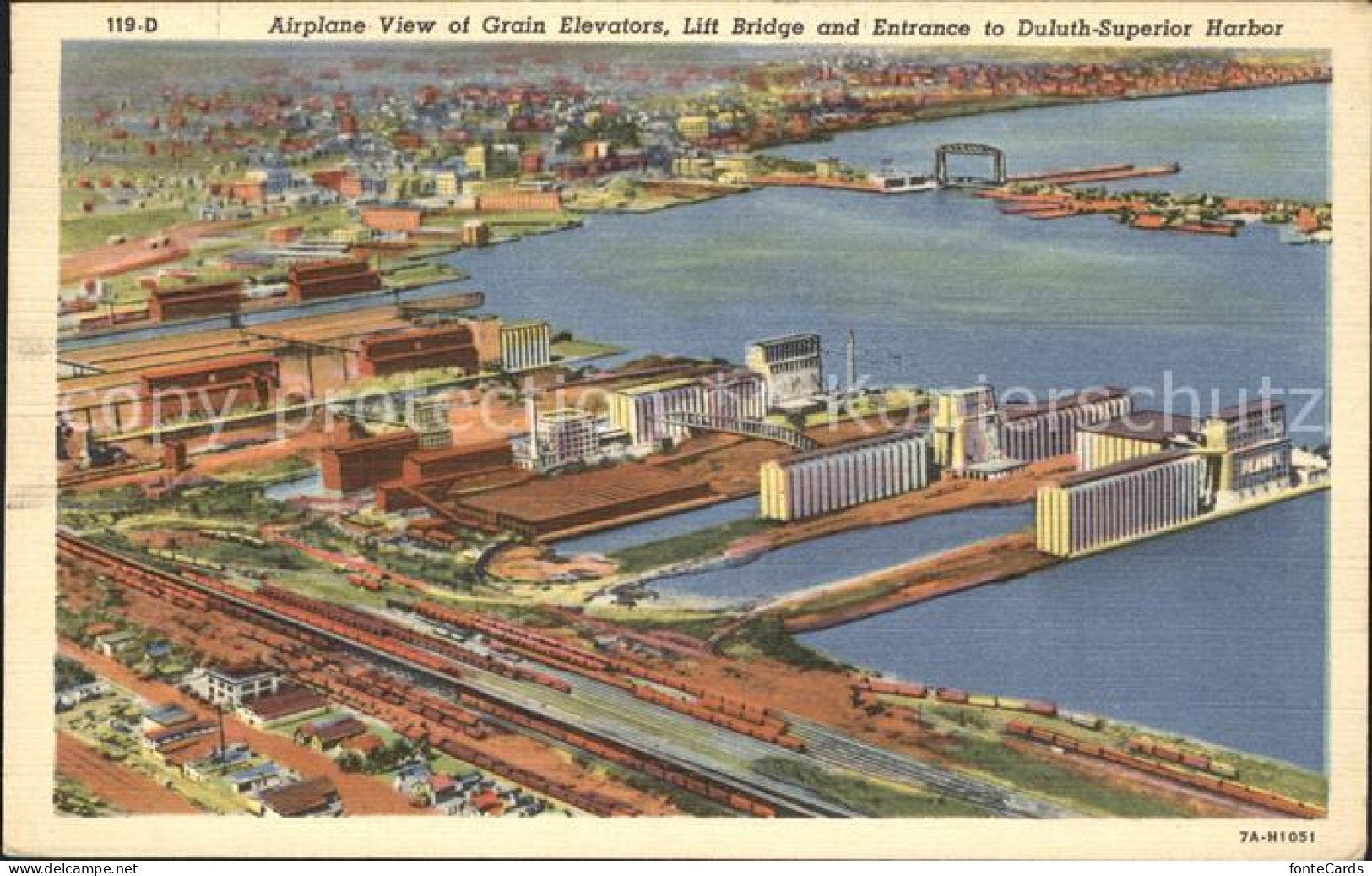 Duluth Minnesota Aerial view of Duluth Superior Harbor