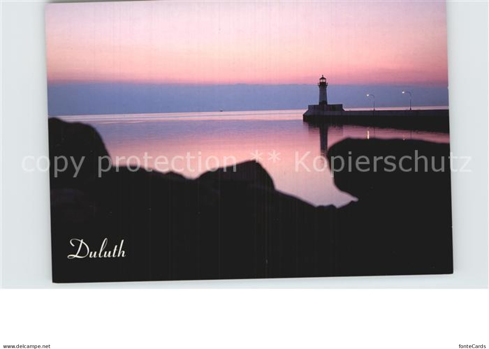 Duluth Minnesota Coast Lighthouse at dusk