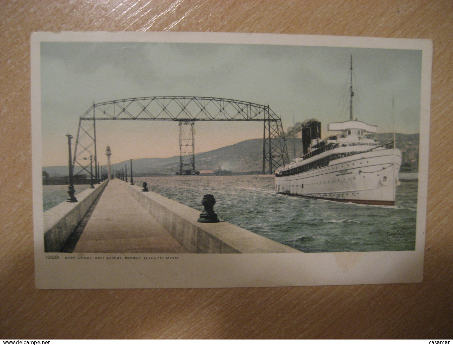 DULUTH Minnesota Ship Canal and Aerial Bridge postcard USA