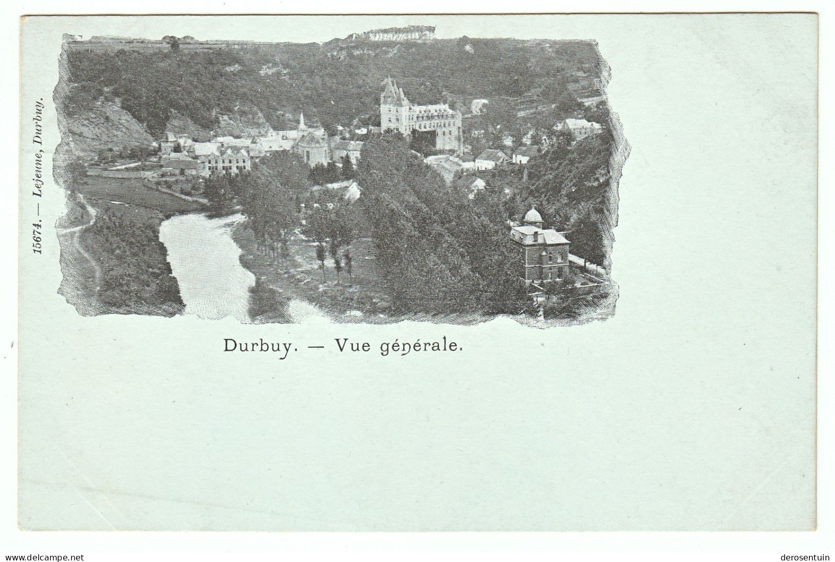 Durbuy. - Vue générale. / 15674. - Lejeune [sur la ville de panoramique zicht op Ourthe de stad]