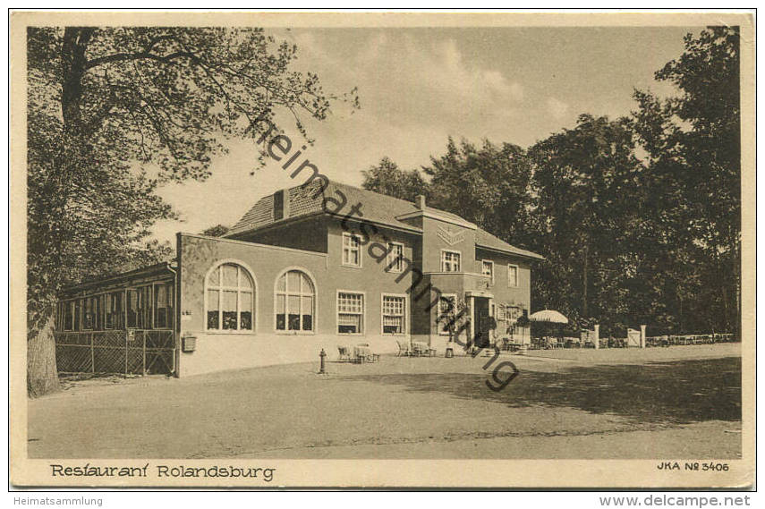 Düsseldorf-Grafenberg - Restaurant Rolandsburg Besitzer Willy Dickens Rennbahnstrasse 2 - Verlag J. Kalinowski Düsseldor