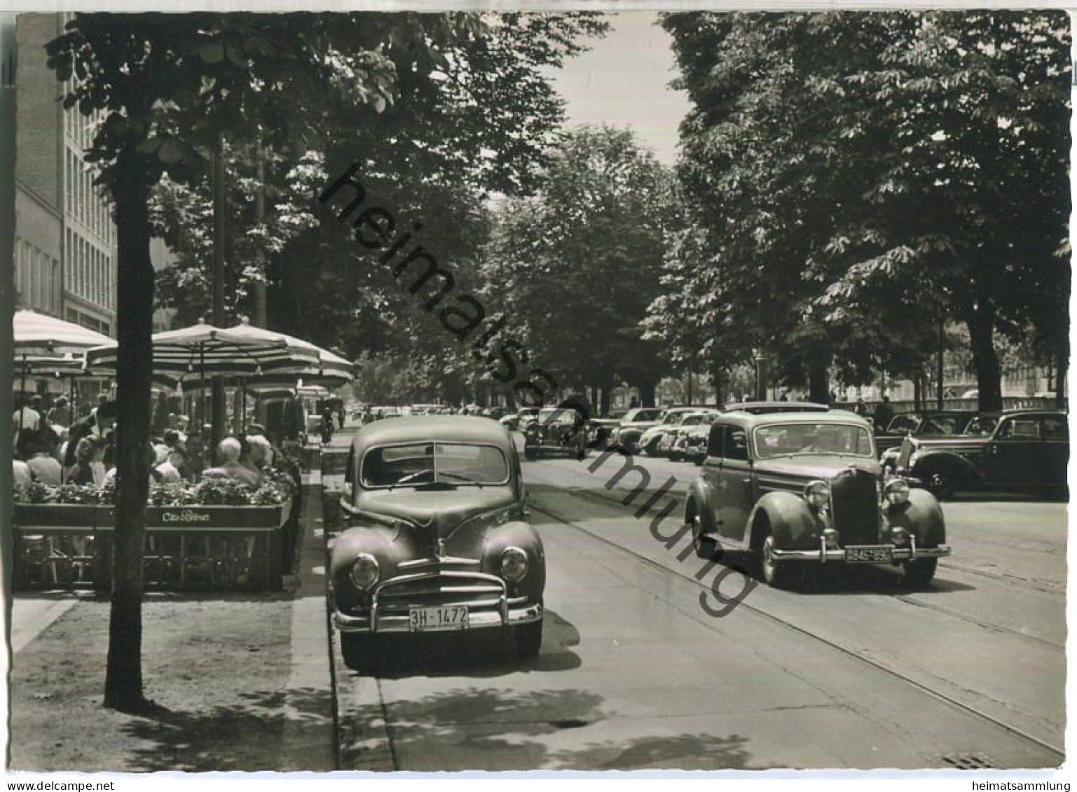 Düsseldorf - Königsallee - Autos - Foto-Ansichtskarte - Verlag August Gunkel Düsseldorf 50er Jahre