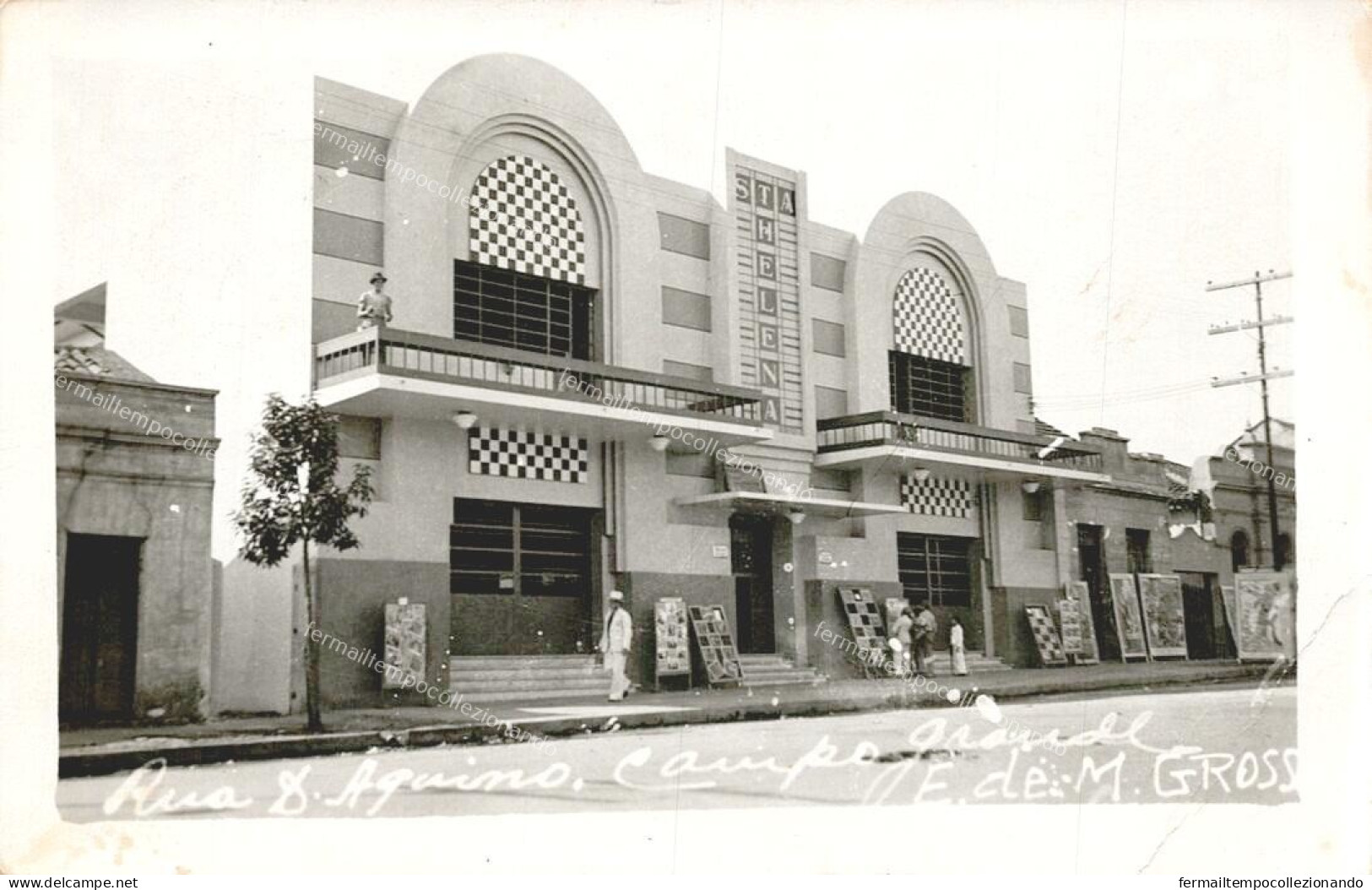 dv352 cartolina Cinema Santa Helena" situato a Campo Grande, Mato Grosso, Brasil