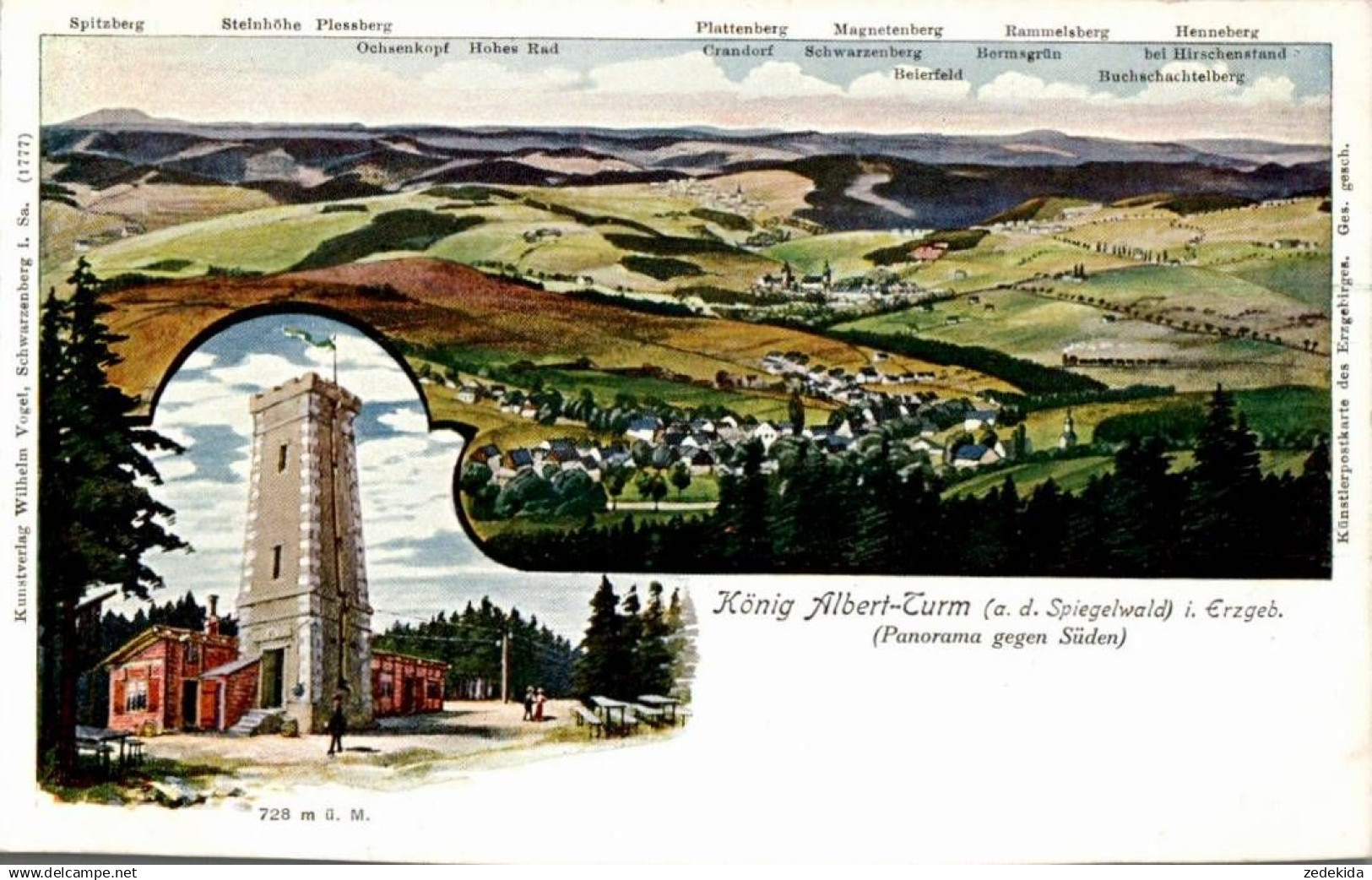 E5545 - Grünhain Beierfeld König-Albert-Turm - Verlag Wilhelm Vogel