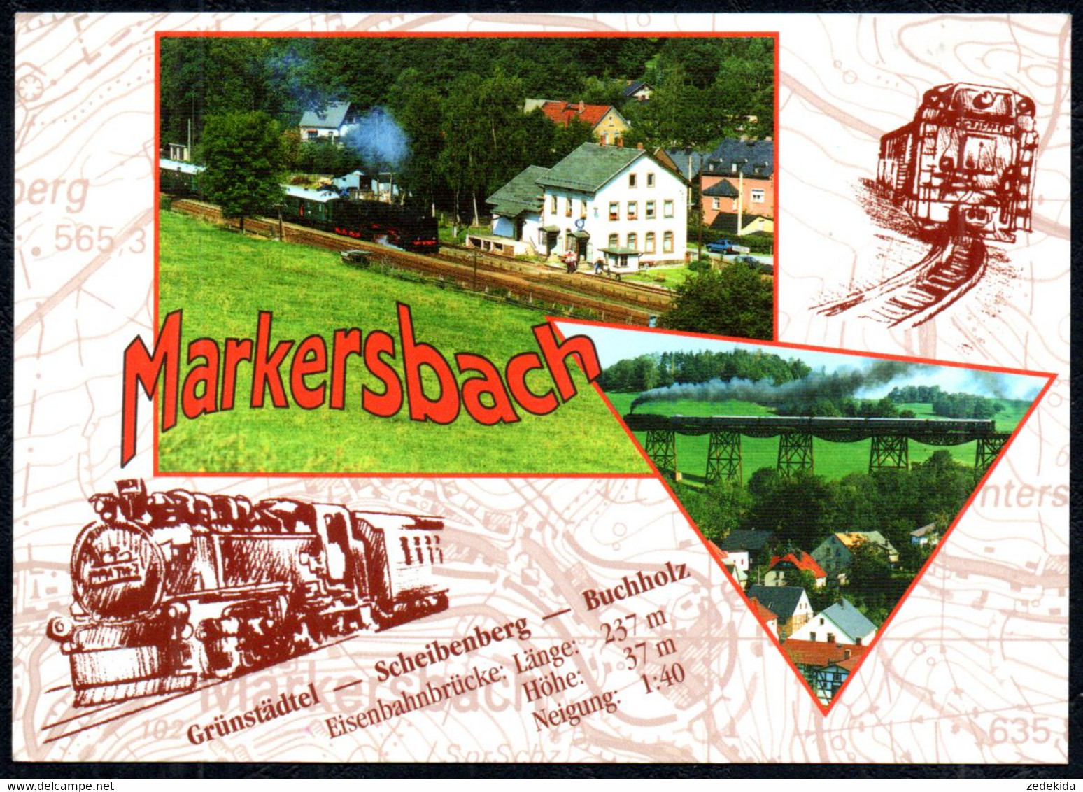 E7605 - Markersbach Eisenbahn Dampflok Bahnhof