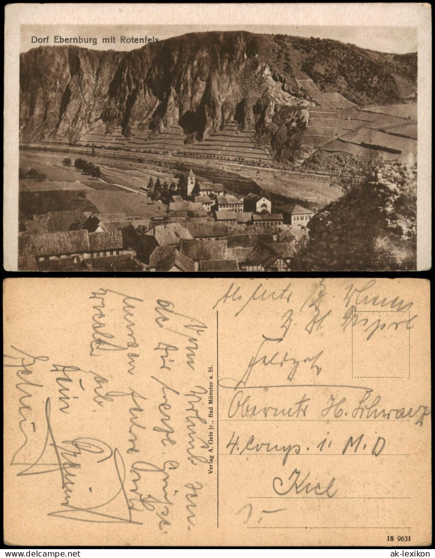Ebernburg Bad Münster am Stein Panorama Dorf Ebernburg mit Rotenfels 1910
