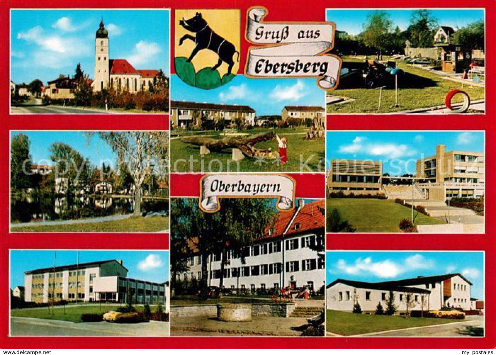 Ebersberg Oberbayern Kirche Minigolfanlage Teilansichten