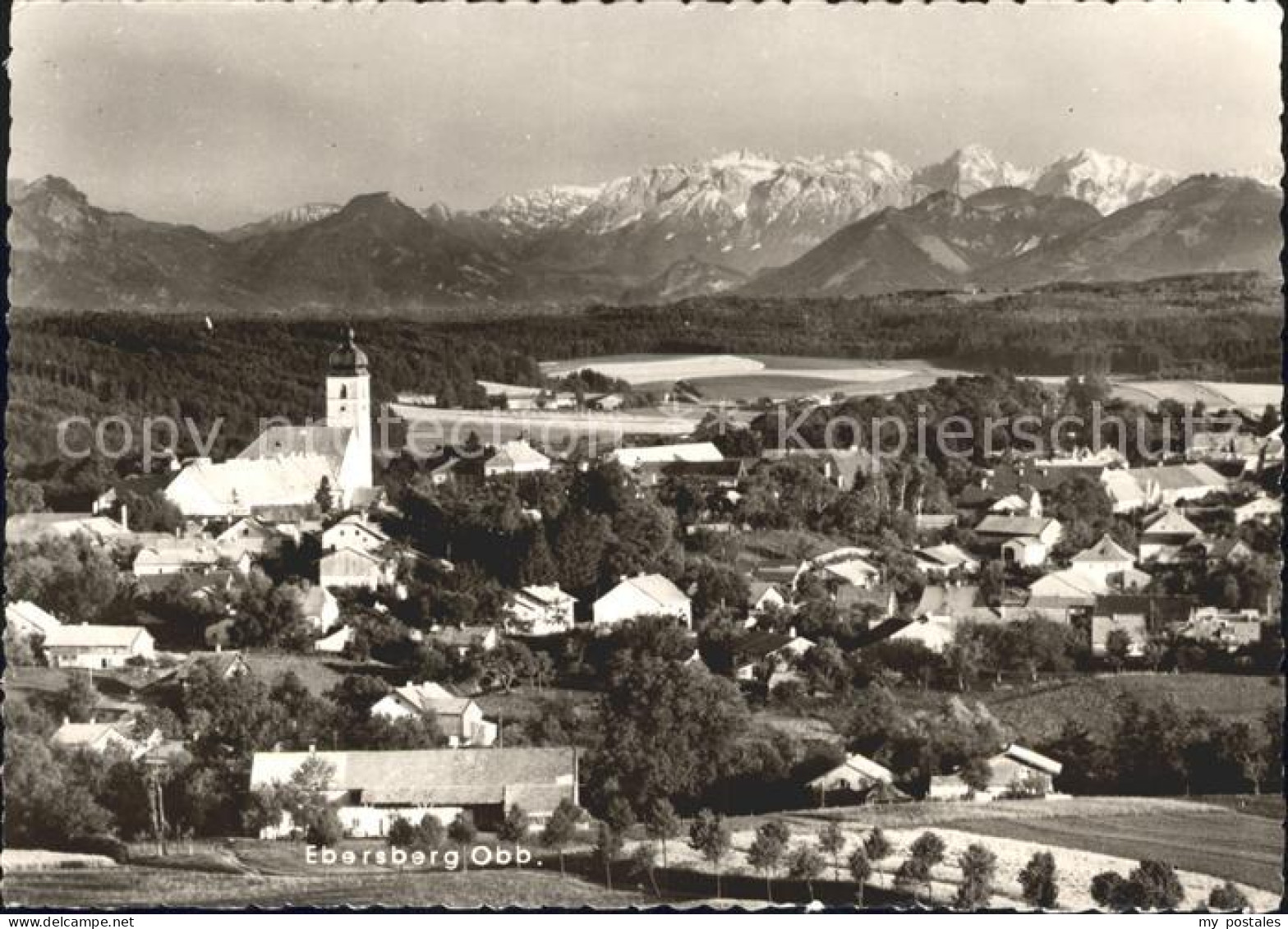 Ebersberg Oberbayern Panorama mit bayer Alpen