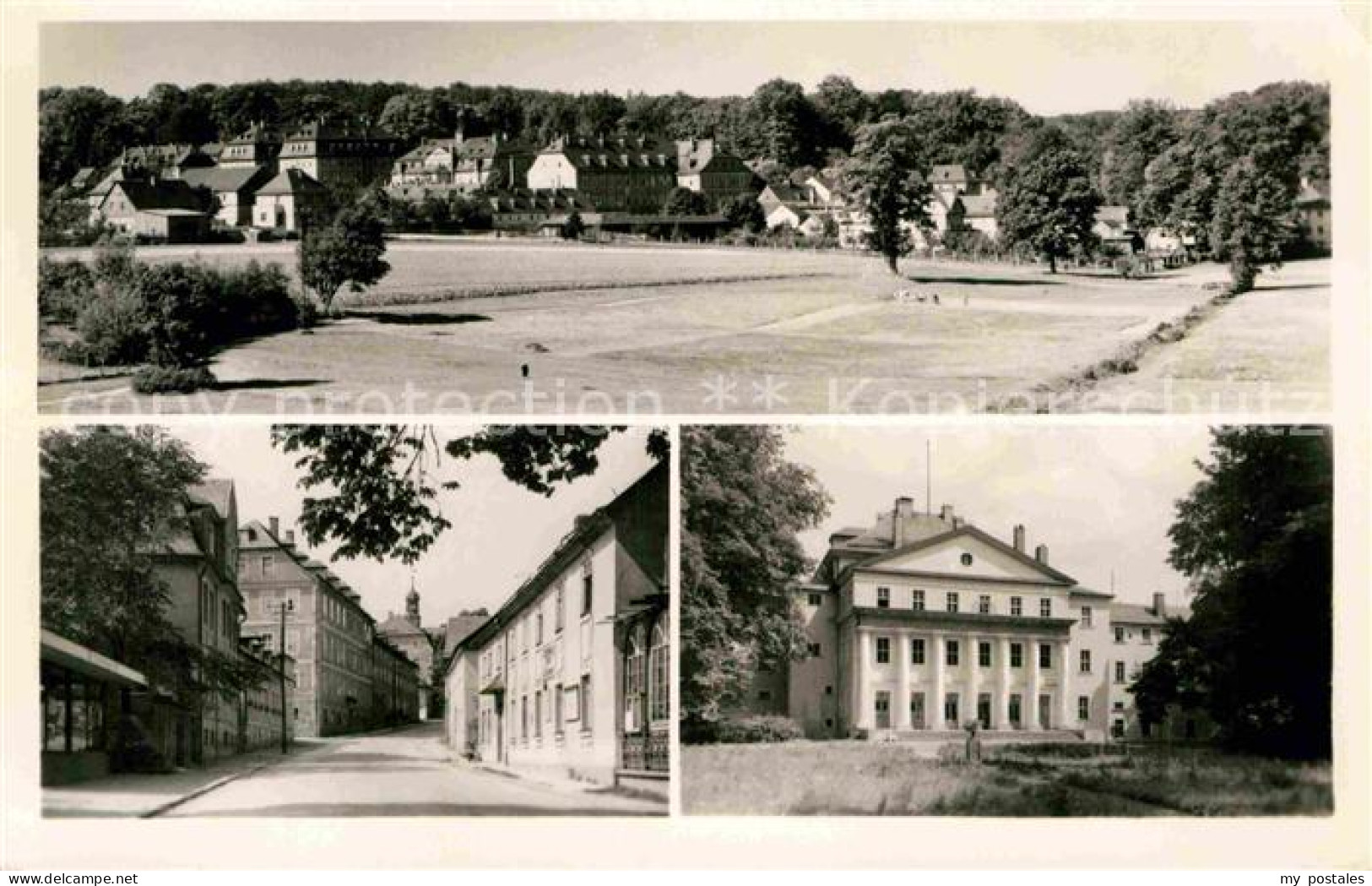 Ebersdorf Thueringen Panorama Strassenpartie Handabzug
