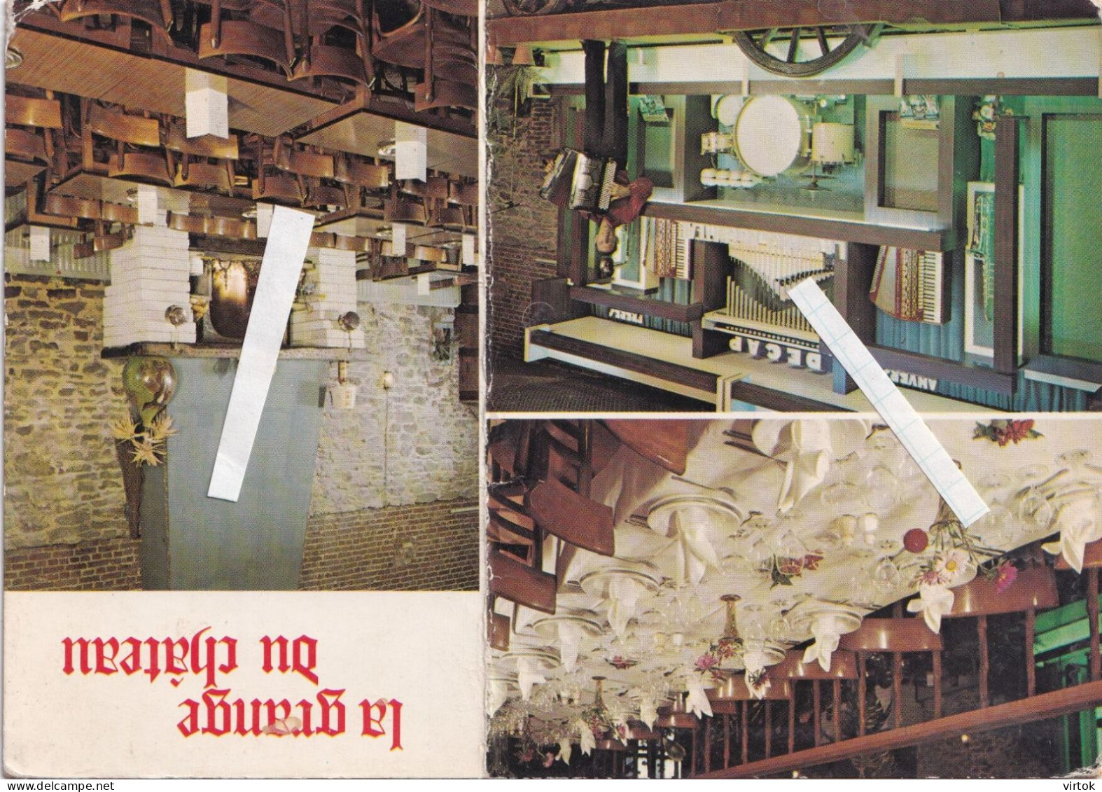 Ecaussinnes :  La grange du chateau  -- dancing - banquets  ( 15 x 10.5 cm )  orgue - orgel  DECAP