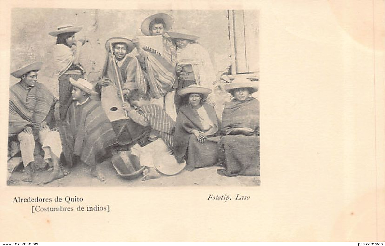 Ecuador - Costumbres de indios - Músicos - Ed. Laso