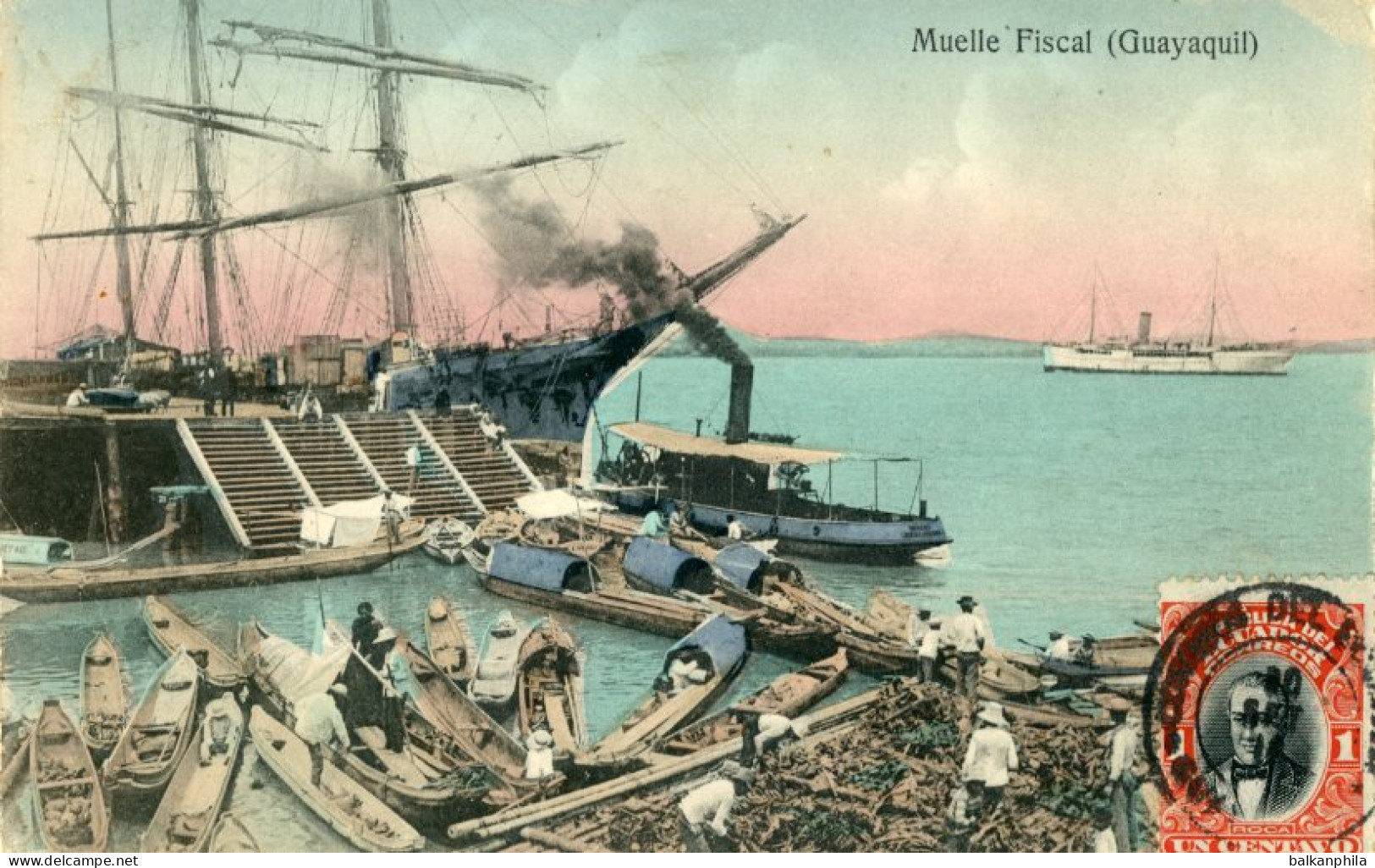 Ecuador Guayaquil Customs Pier Steamboat