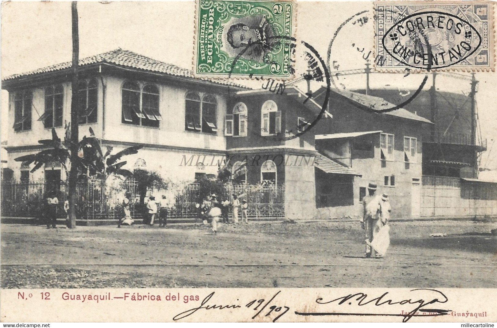 ECUADOR - Guayaquil - Fabrica del gas 1907 Postcard