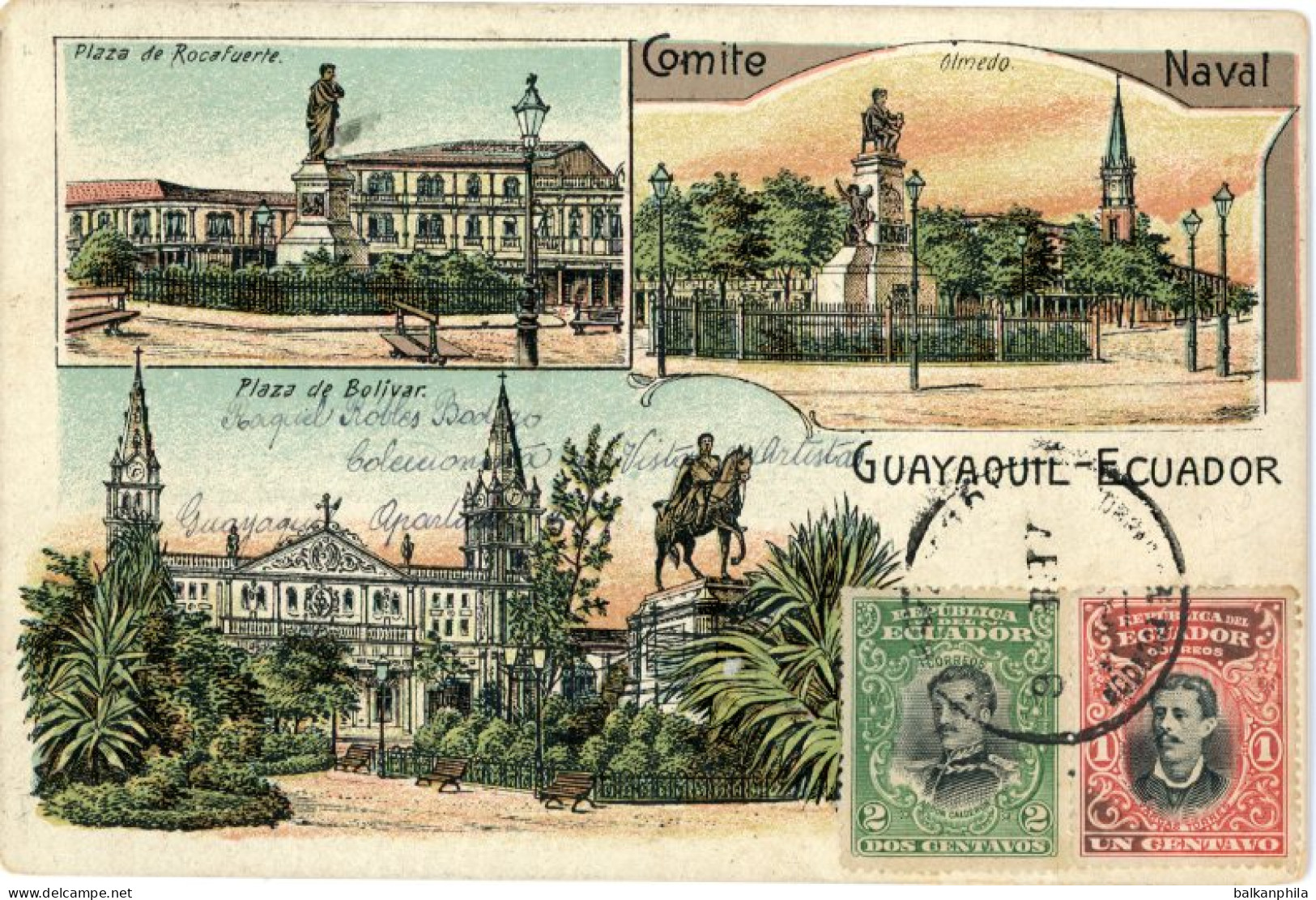 Ecuador Guayaquil multi view 1906 to Belgium