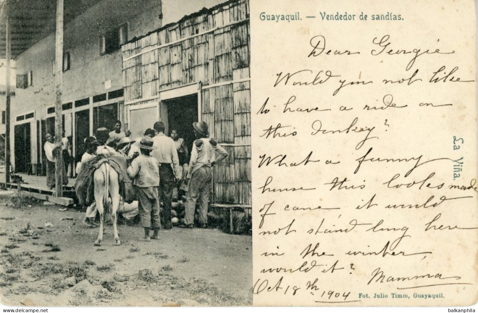 Ecuador Guayaquil Watermelon Vendor 1904