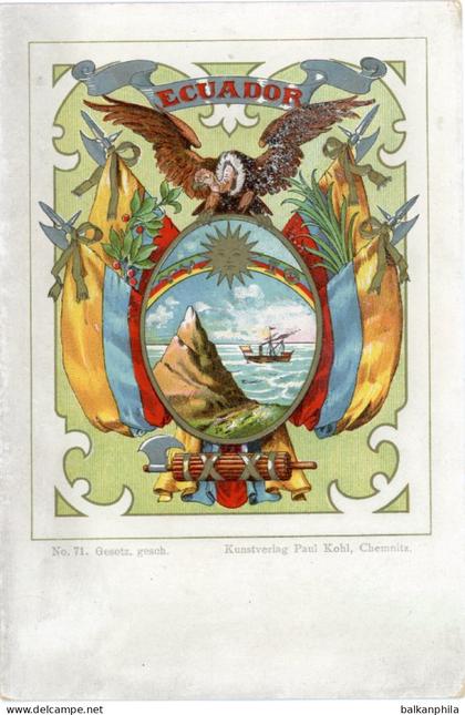 Ecuador Flag and Coat of Arms