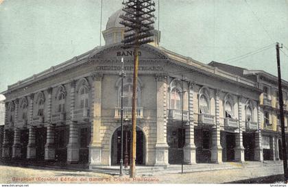 Ecuador Guayaquil Calle de Pichincha Bank Banco vintage postcard
