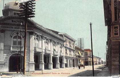 Ecuador Guayaquil Calle de Pichincha Bank vintage postcard