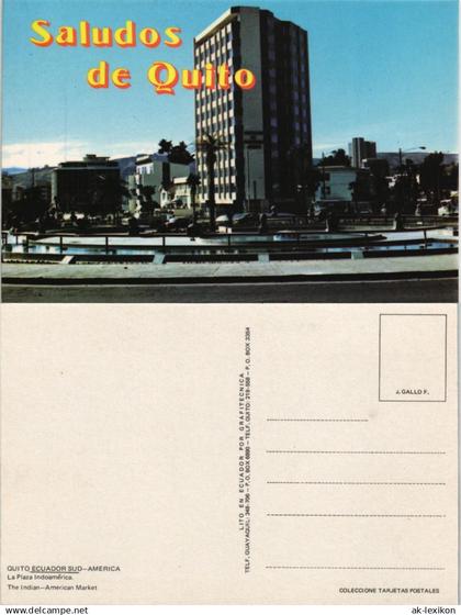 Quito Indian-American Market La Plaza Indoamérica Ecuador AK 1975