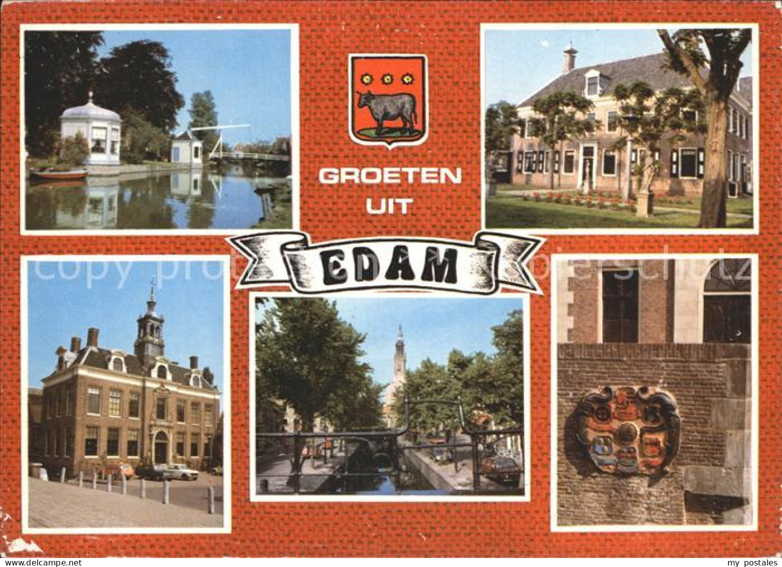 Edam Ziehbruecke Kanaele Rathaus Emblem