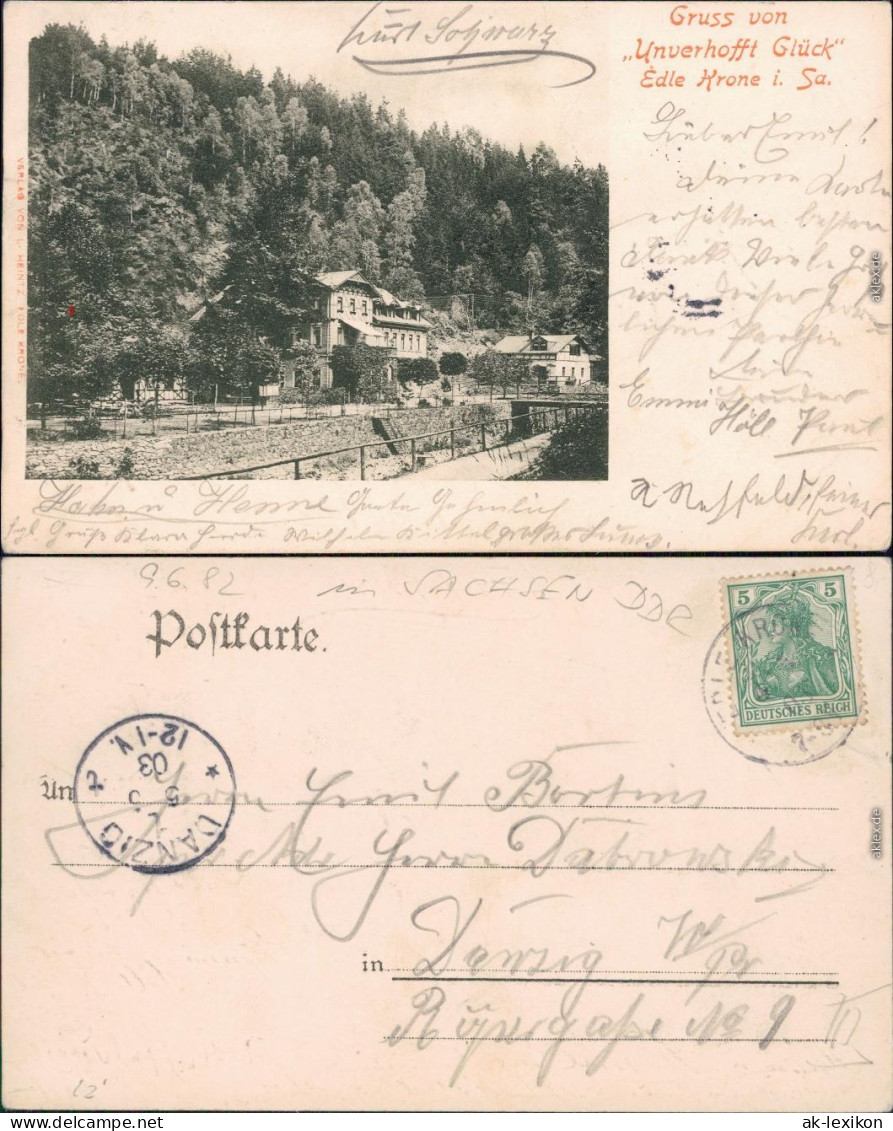 Edle Krone Klingenberg (Sachsen) Restauration Unverhofft Glück 1903