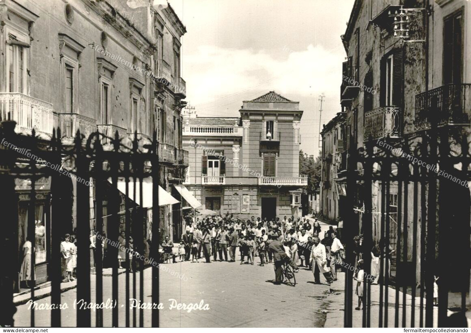 ee388 cartolina marano, piazza pergola,provincia di napoli