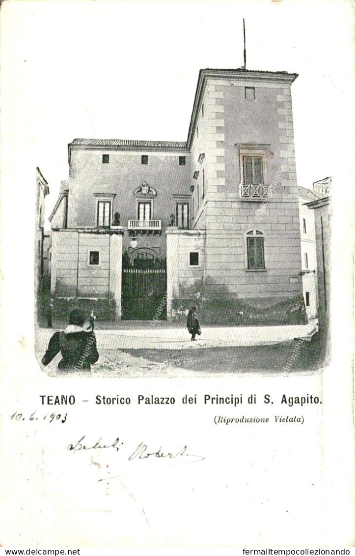 ee662 cartolina teano storico palazzo dei principi di s.aga provincia di caserta