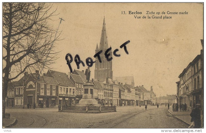 Eecloo - Eeklo :  zicht op de groote markt  ( gescheven met zegel )
