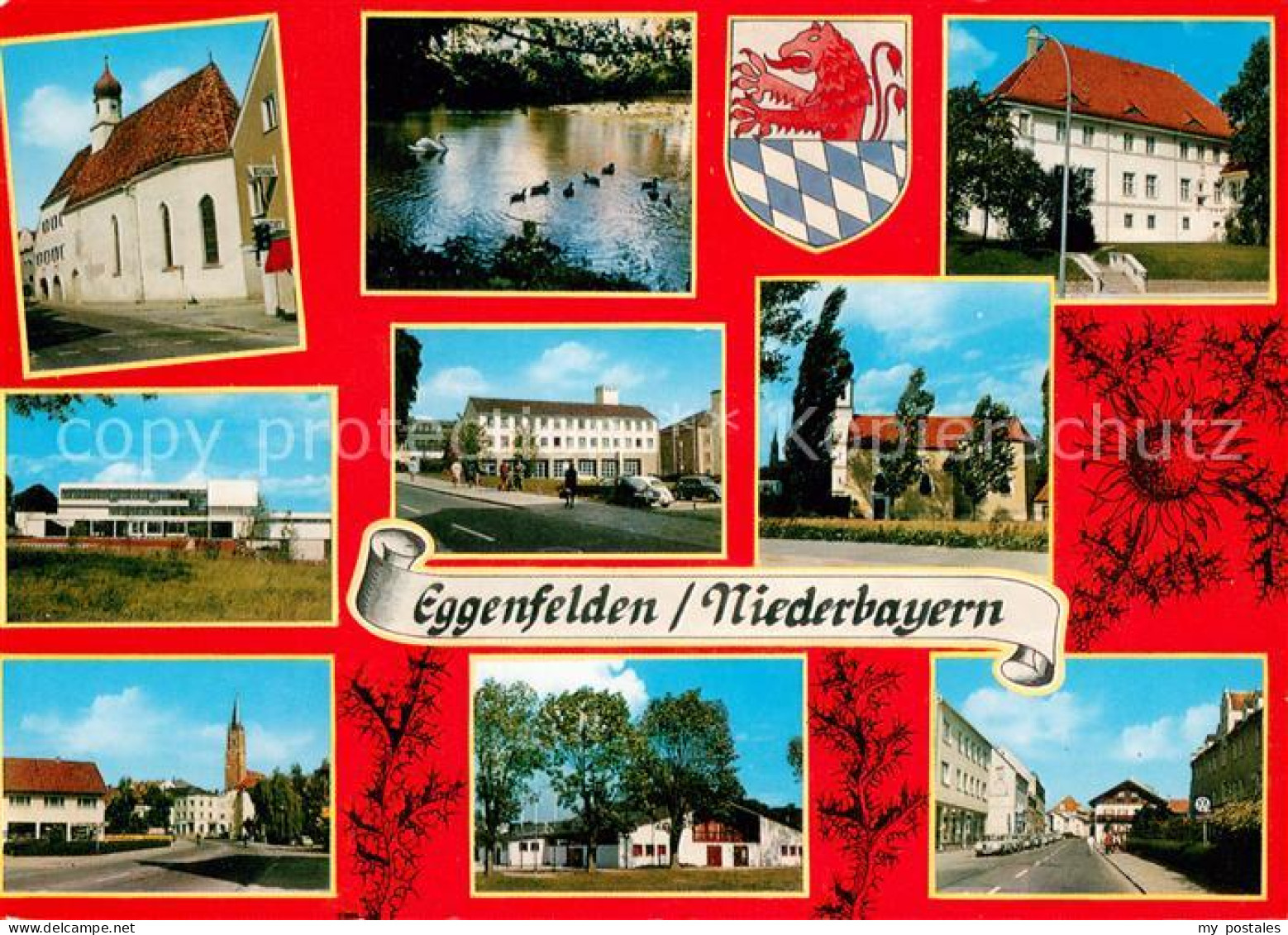 Eggenfelden Kirche Schwanenteich Schloss Teilansichten