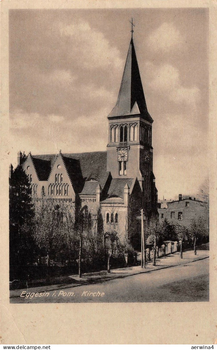 Eggesin i. Pom. Kirche Postkarte AK 1944