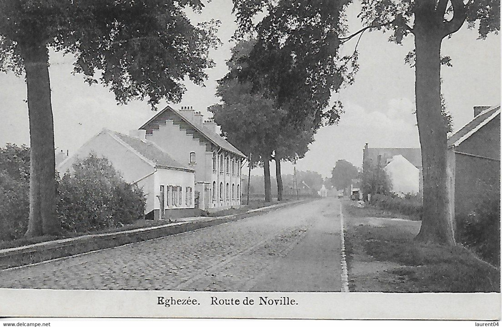 EGHEZEE. ROUTE DE NOVILLE. VUE DES RAILS DU TRAM