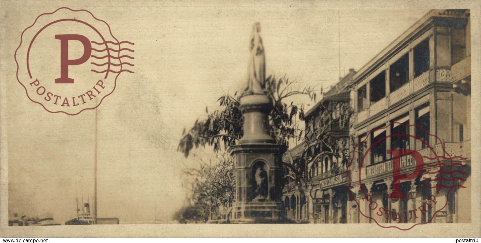 EGIPTO. EGYPTE. EGYPT. RPPC. PORT SAID. STATUE QUEEN VICTORIA. 15X7CM FOTOGRAFICA.