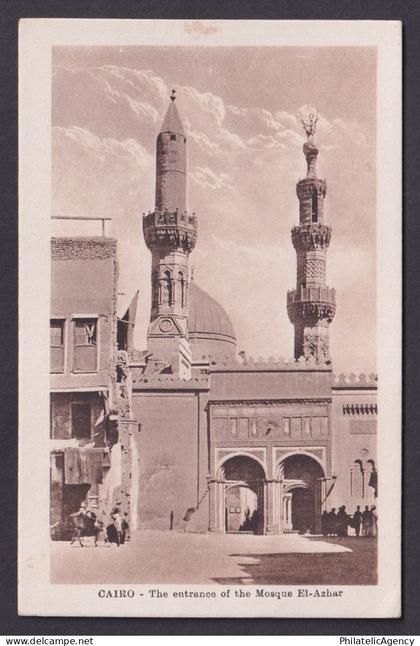 Vintage postcard EGYPT Cairo Entrance of Mosque El-Azhar