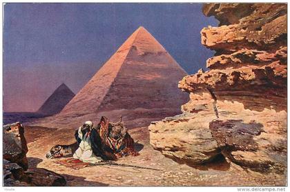 K-13-0124 :  Carte illustrée  Gizeh les pyramides