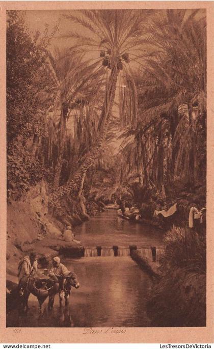 [-5%] EGYPTE - Dans lOasis - Paysans - fleuve - Carte Postale Ancienne