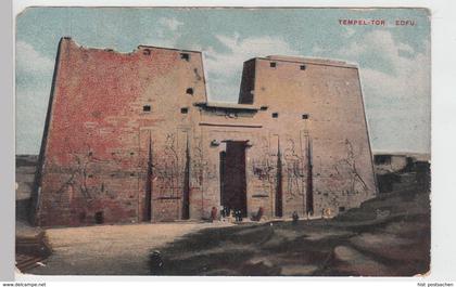 (98868) AK Edfu, Tempel Tor, Werbekarte für Medol (Hamburg), vor 1945