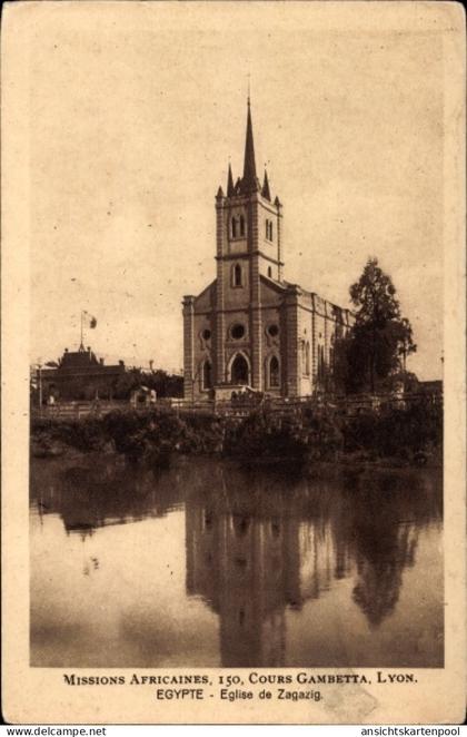 CPA Zagazig Ägypten, Eglise, Missions Africaines Lyon