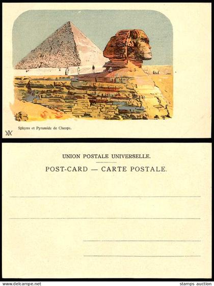 Egypt Old ART UB Postcard CHEOPS Sphinx Sphynx Pyramids