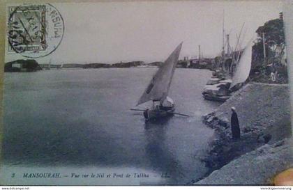! 1921 Maximumcard, maxicard, Mansourah, Nil, Segelboote, ships, Ägypten, Egypt