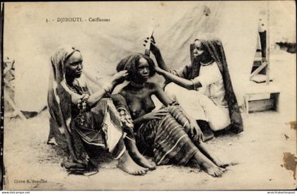 CPA Djibouti Dschibuti, Sance de coiffure