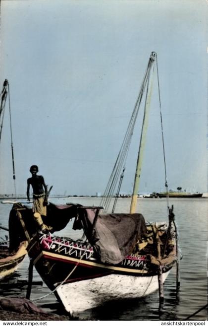 CPA Dschibuti Dschibuti, Dhau am Quai