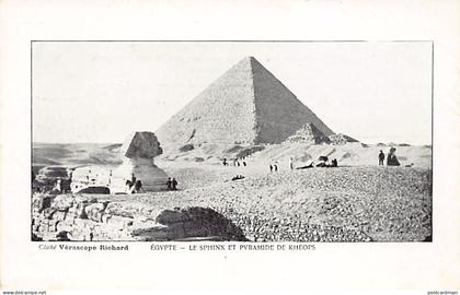 Egypt - Sphynx and pyramids of Cheops - Publ. Vérascope Richard