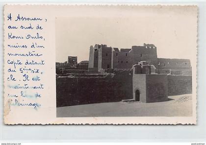 Egypt - ASWAN - Ruins of a coptic monastery - REAL PHOTO Year 1955